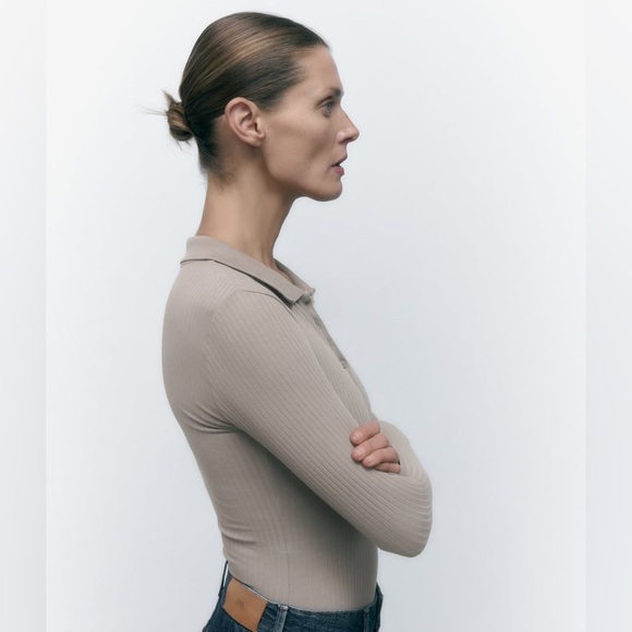 Polo Collar Bodysuit - Picture 4 of 9